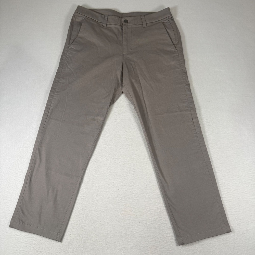 Lululemon ABC Pant Classic Mens 33 Gray Cotton Blend Stretch Chino Trousers Golf